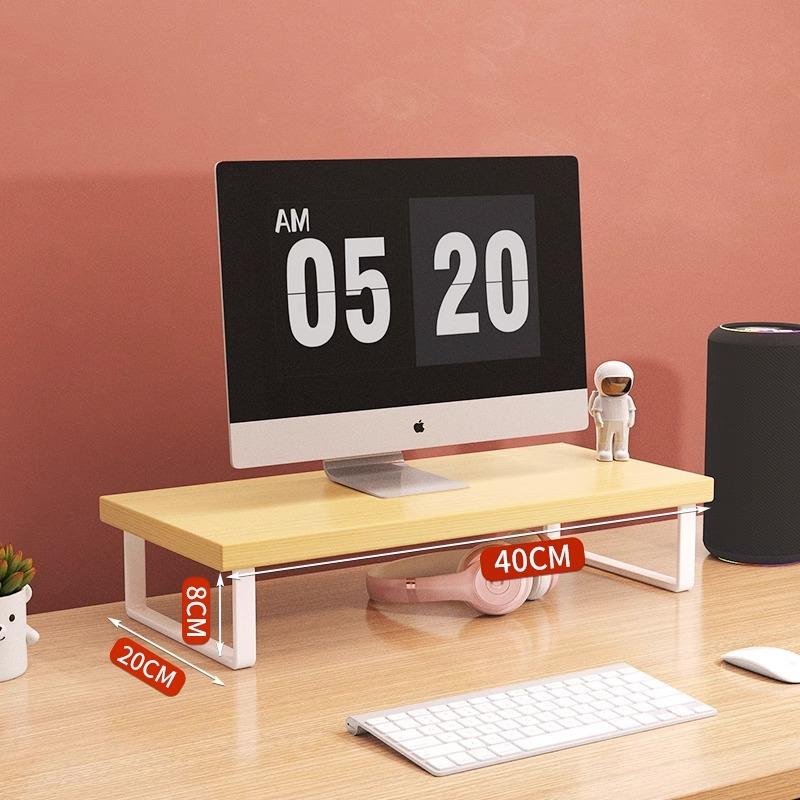 Wooden Computer Height Stand for Office Dormitory Laptops Desktop Computer Stand Office Accessories Storage Rack Home Garden