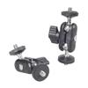 Pack of 2 Camera Double Ball Head Clamp Mount Adapter Magical Arm 360 Degree Rotation 1/4inch Thread for Photo Equipment
