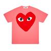 Unisex Crew Neck Short Sleeve Loose Fit Casual T-Shirt Colorful Heart Digital Print Basic Top