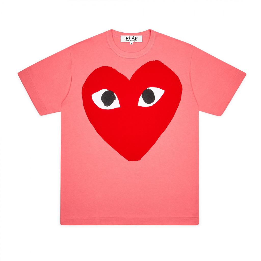 Unisex Crew Neck Short Sleeve Loose Fit Casual T-Shirt Colorful Heart Digital Print Basic Top