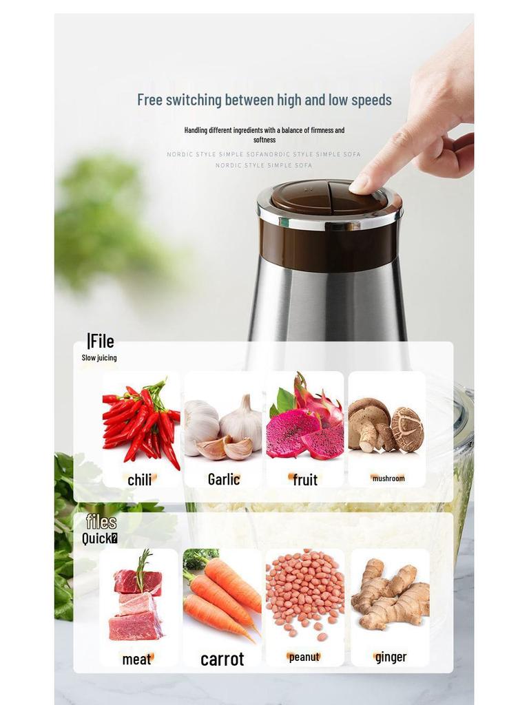 Fully Automatic Electric Meat Grinder & Blender: Multi-functional Kitchen Appliance for Mincing, Chopping, and Baby Food Making