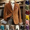 Men's Solid Color Corduroy Warm Pocket Suit Jacket Cardigan Men's Casual Suit