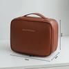 Bolsa de Maquiagem Estilosa de Grande Capacidade com Material PU à Prova d'Água para Viagem e Uso Doméstico