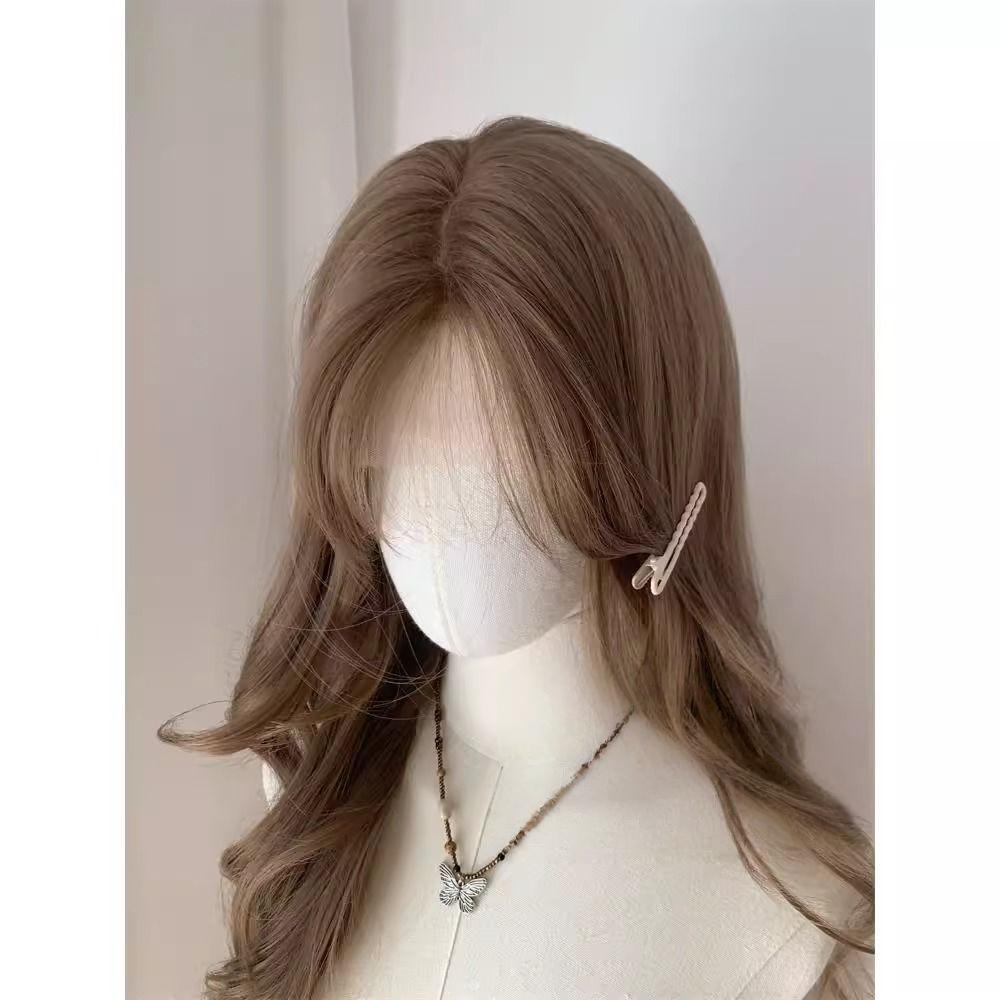 Brown Long Hair Chemical Fiber Synthetic Wig Big Wave Simulation Lolita Long Straight Wig Women's Wig