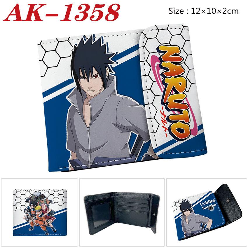 Naruto Shippuden Geldbörse PU-Leder Bi-Fold Druckknopf Anime Kartenhalter Kurze Geldbörse 1 Stück