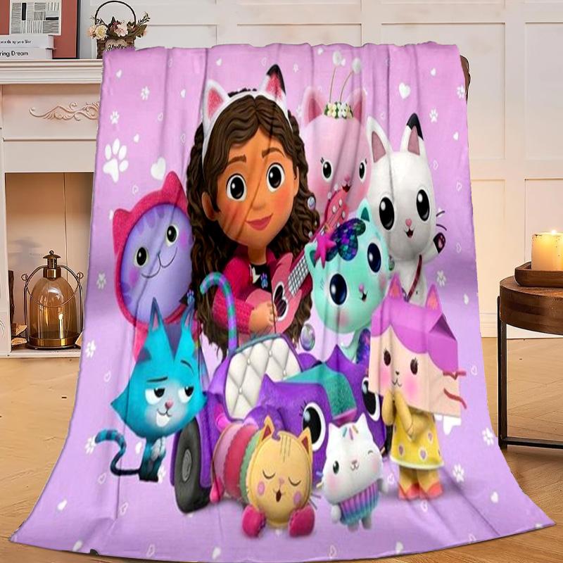 1PC Colorful Friends Dollhouse Flannel Blanket Gift, Suitable for Both Men And Women, Soft Ideal for Beds And Sofa, Birthday Or Christmas Gift