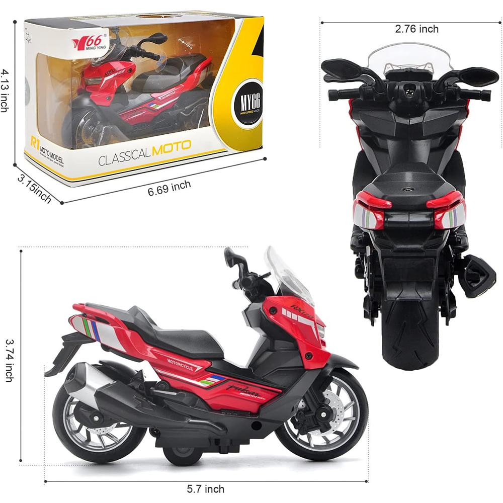 

1/12 BMW RX120, игрушечная модель мотоцикла, игрушка-мотоцикл с музыкальной подсветкой, украшение для офисного стола, игрушки для мотоцикла, реплика, подарок для детей 1/12-Size:14*10*7cm красный