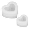 2 Pcs Wax Mould Heart Shaped Silicone Mould Three Dimensional Smooth Surface 3D Mould Full Shape Heart Mould Candle Making
