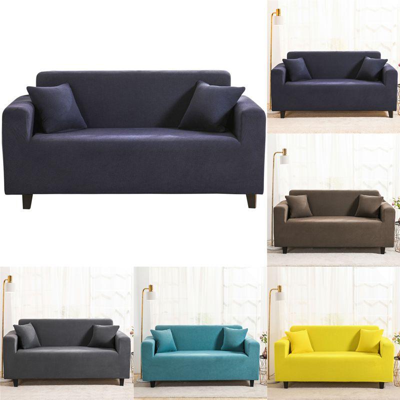 Luxurious Elastic Stretch Sofa Cover In Solid Colors For Ultimate Furniture Protection