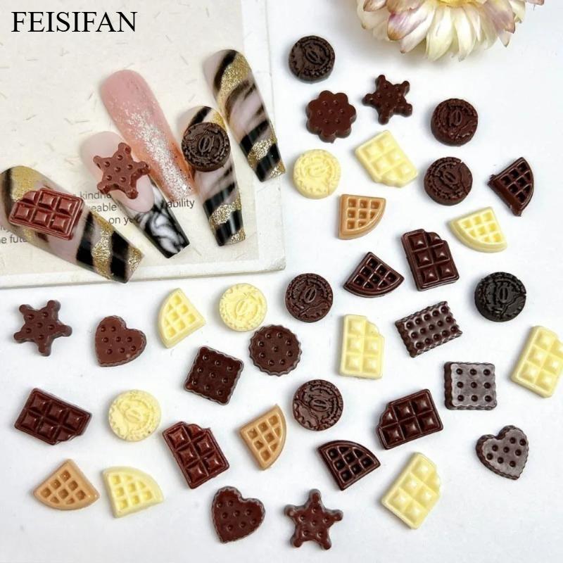 11-Piece Cute Chocolate Style Resin Flatback Ornaments, DIY Craft Supplies for Jewelry Making, Manicure & Hair Accessories