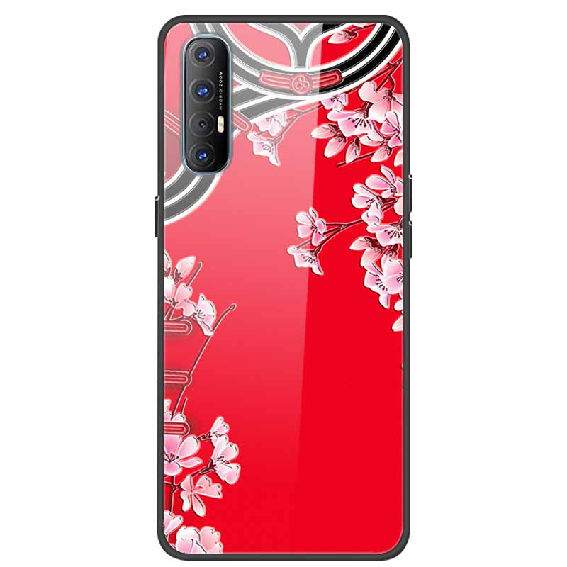 Tempered Glass Case For Oppo Reno 3 Pro 5G Case 6.5" Hard Phone Back Cover Soft Bumper For Oppo Reno3 Pro Case Funda Para PCRM00