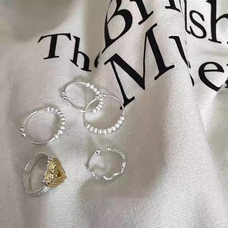 Eleganter mehrfarbiger Herzring für Damen Modern und minimalistisch Verstellbares Kupferband