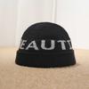 Letter knitted hat autumn and winter warm wool hat men's and women's trendy pullover cold hat multi-color