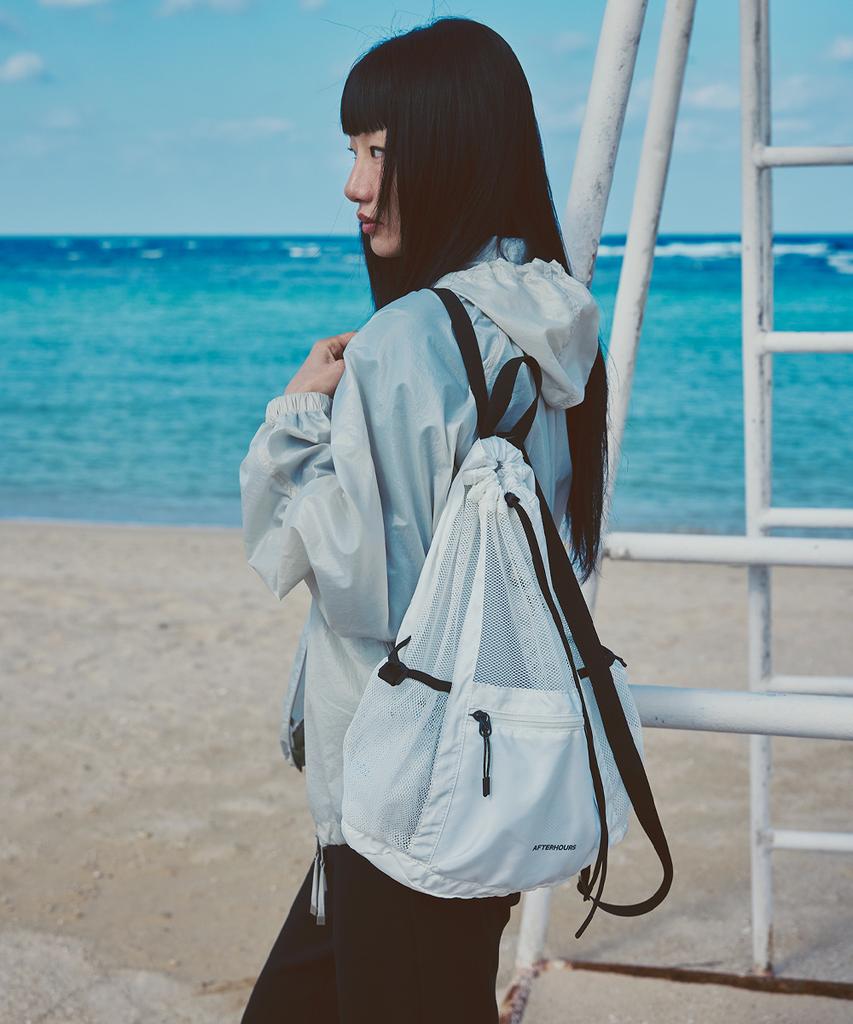 Afterhours Drawstring Light Mesh Backpack (White)