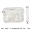 Messenger Bag Clear Shoulder Pouch PVC Waterproof Zipper Adjustable Strap Large Capacity Messenger Purse for Travel White