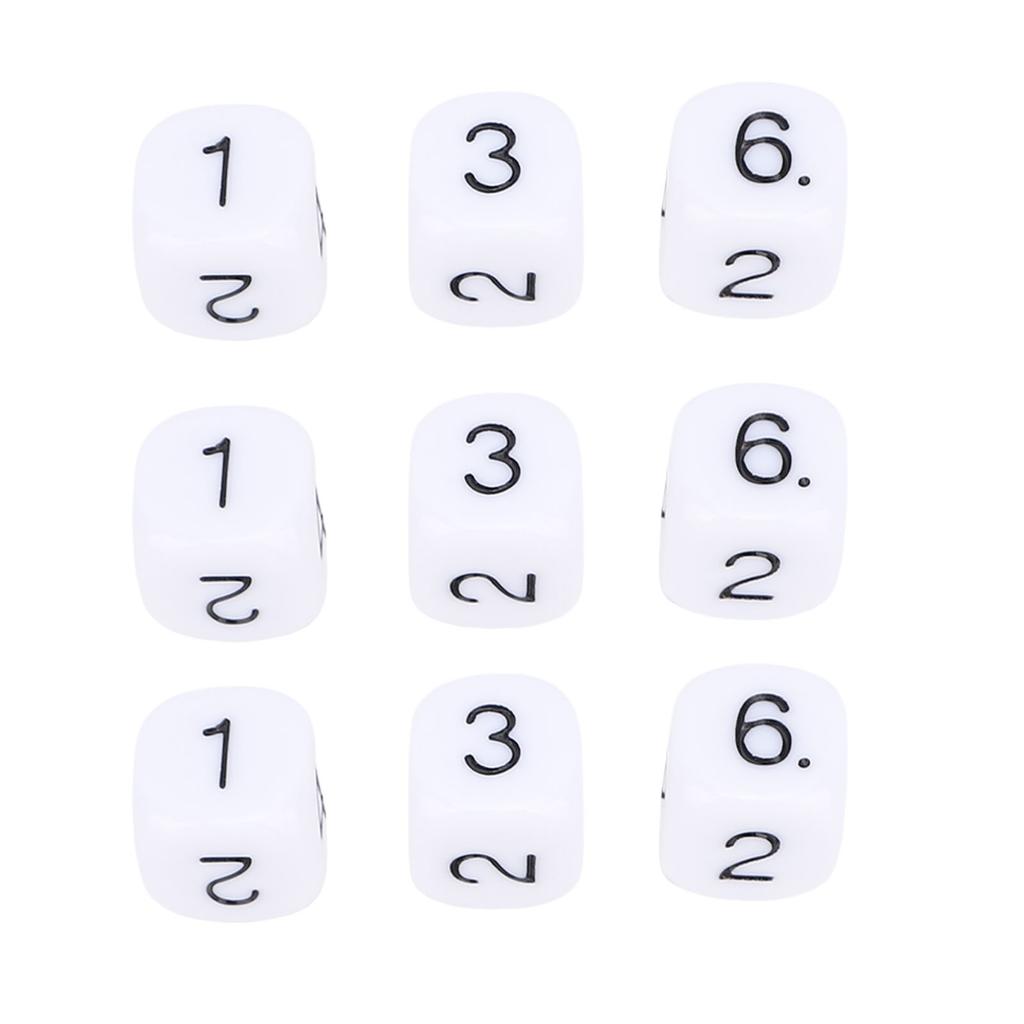30PCS Dice Set White Red Color 6 Sided Standard Dices Educational 16mm Plastic Dice for for Board Games Parties Math Learning