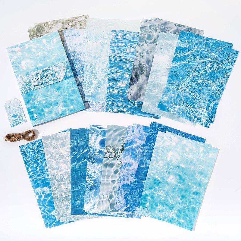 30 Pcs Water Texture Vintage Material Paper Decorative Diary Album Scrapbooking Handmade Scrapbooking Background Paper