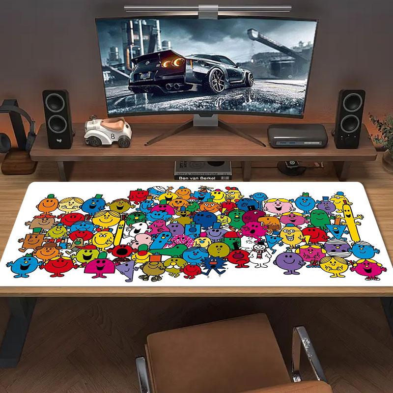 Mr. Men Little Miss Large Size Mouse Pad Large Gaming Table Cushion Non-slip Laptop Tablet Big Mousepad XXL Mat Mini PC Playmat With Lock edge