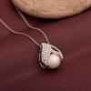 4.00 Ct Round Shape Pearl Gemstone 925 Sterling Silver Cluster Women Wedding Pendant Necklace