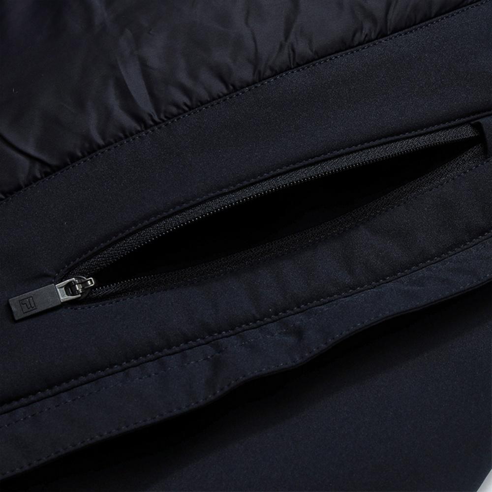 Fila White Minimalist Fashion Classic Sports Casual Warm Hooded Versatile Cotton Jacket Men Jackets Legendary-Blue F11M613901FNV