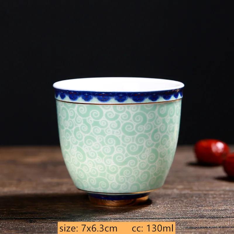 Jingdezhen Blue and White Porcelain Tea Cup Retro Ceramic Master Cup Traditional Tea Set Accessories Portable Tea Bowl