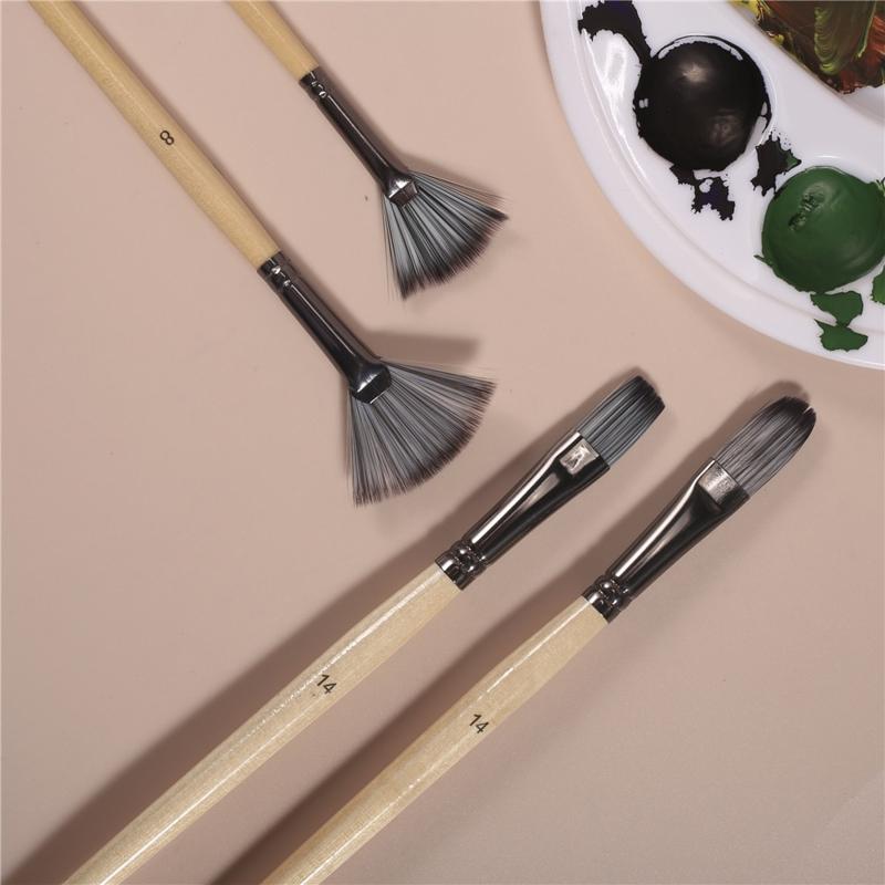 24x Acrylic Painting Brushes Scraper with Cloth Bag Artist Paintbrushes for Canvas Kid Adult Drawing Art Craft Supplies