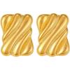 European and American style exaggerated square thread earrings stainless steel K real gold line gold fashionable earrings