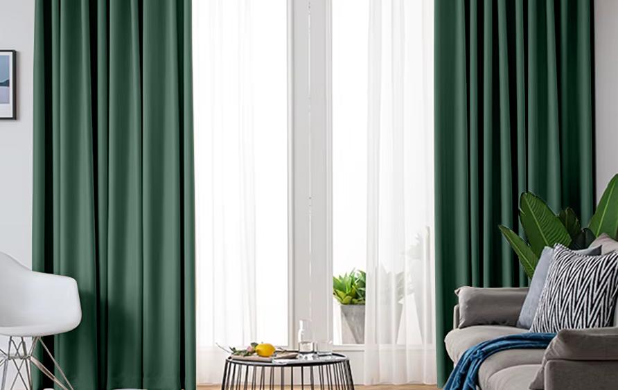 90% Thick Blackout Curtain With Eyelets, Bottle Green, 140X250