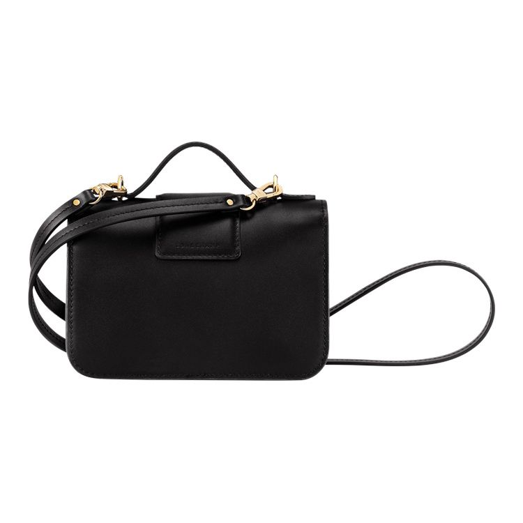 Longchamp Box-Trot 17 Flap Closure Adjustable Shoulder Strap Calfskin Handheld Shoulder Crossbody Bag Small Size Women Bags Black 10180HAU001