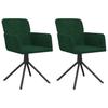 Dining Chairs 2 Pcs Swivel Dark Green Velvet