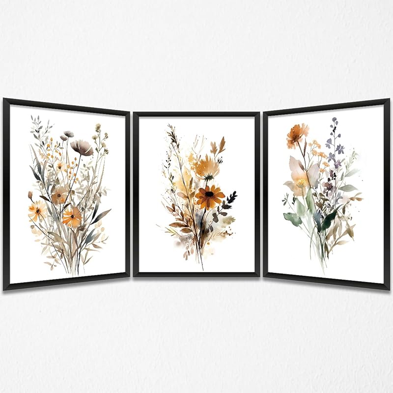 Gubrandin 6PCS Vintage Botanical Wildflower Art Wall Art Prints Artwork Paintings for Home Farmhouse Office Bathroom Kitchen Bedroom Wall Decor (8x10