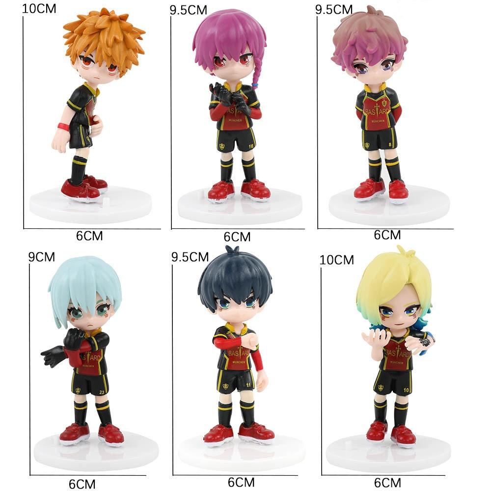 

6 шт./компл. Blue Lock фигурка Isagi Yoichi Bachira Meguru аниме Q версия ПВХ коллекционная модель детская игрушка