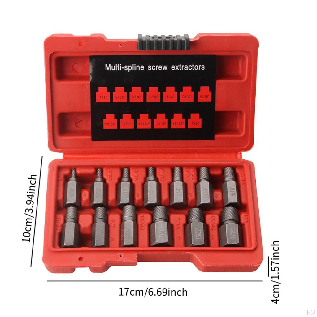 Screw Extractor Set Easy Out Efficient Spiral Design to Use Sturdy Steel Broken Bolt Remover