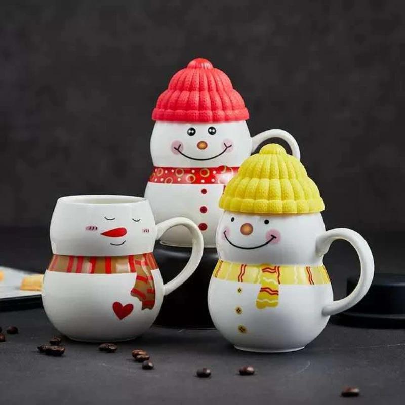 450 ml Leuke Kerst Koffie Mok Met Lepel Keramische Astronaut Vorm Melk Koffie Cup Festival Dárek Kerstman Thee Cup Nordic Mok