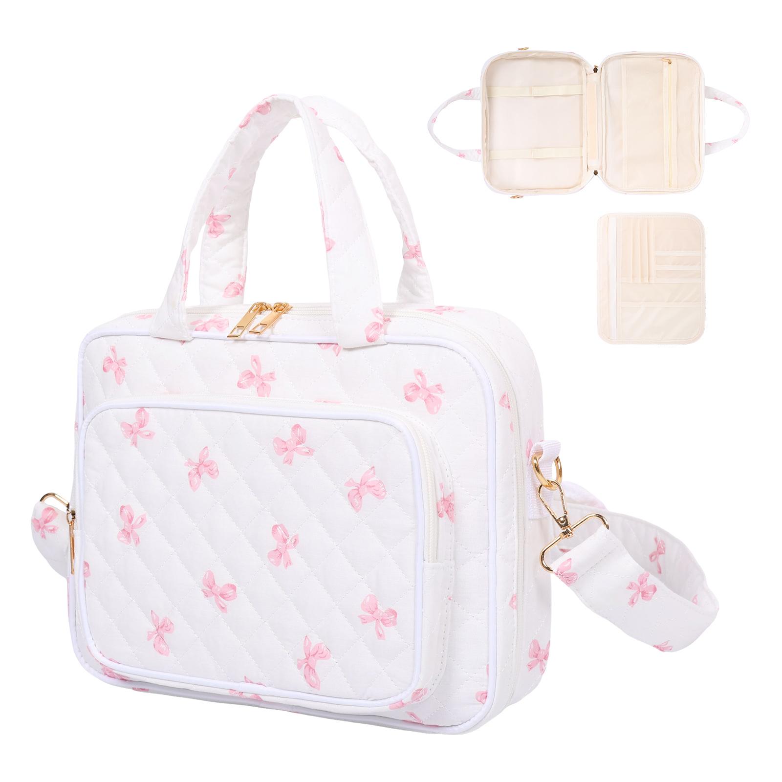 

Travel Hanging Toiletry Bag Portable Waterproof Women Makeup Organizer Bag Handheld Large Capacity Cosmetic Toiletry Storage Bag рожевий