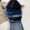 Washed denim backpack women go out small backpack