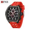 Oufannishi Youth Fashion Barrel Watch: Men's Trendy, Versatile Three-Dial, Six-Hand Quartz Timepiece