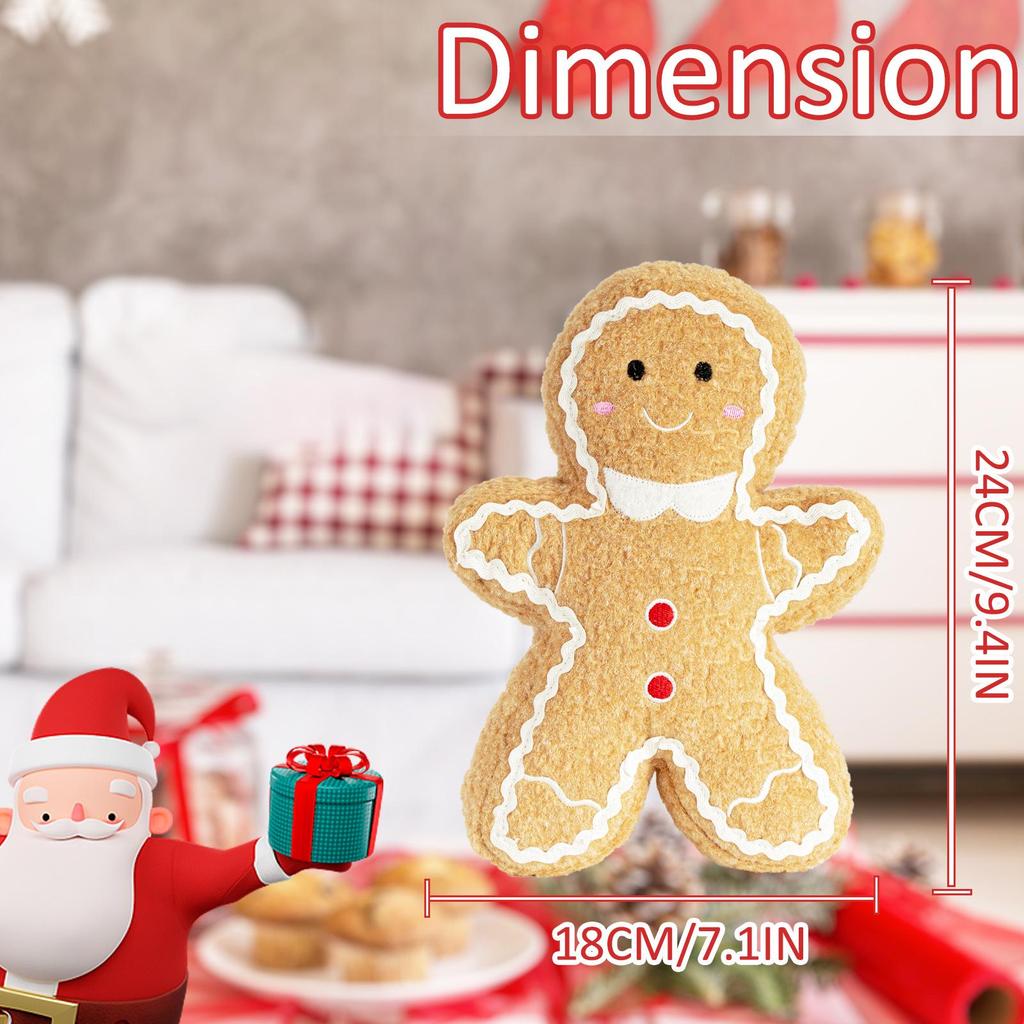 Gingerbread Man Christmas Pillow Cushion Ornament