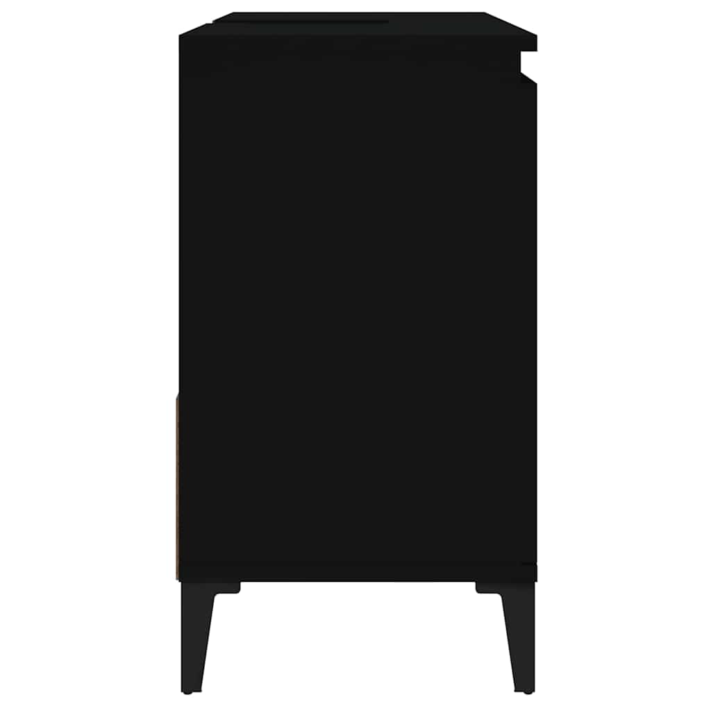 Schrank unter dem Waschbecken, 2 Schubladen, schwarzes dreieckiges Stativ, 65x33x60 cm