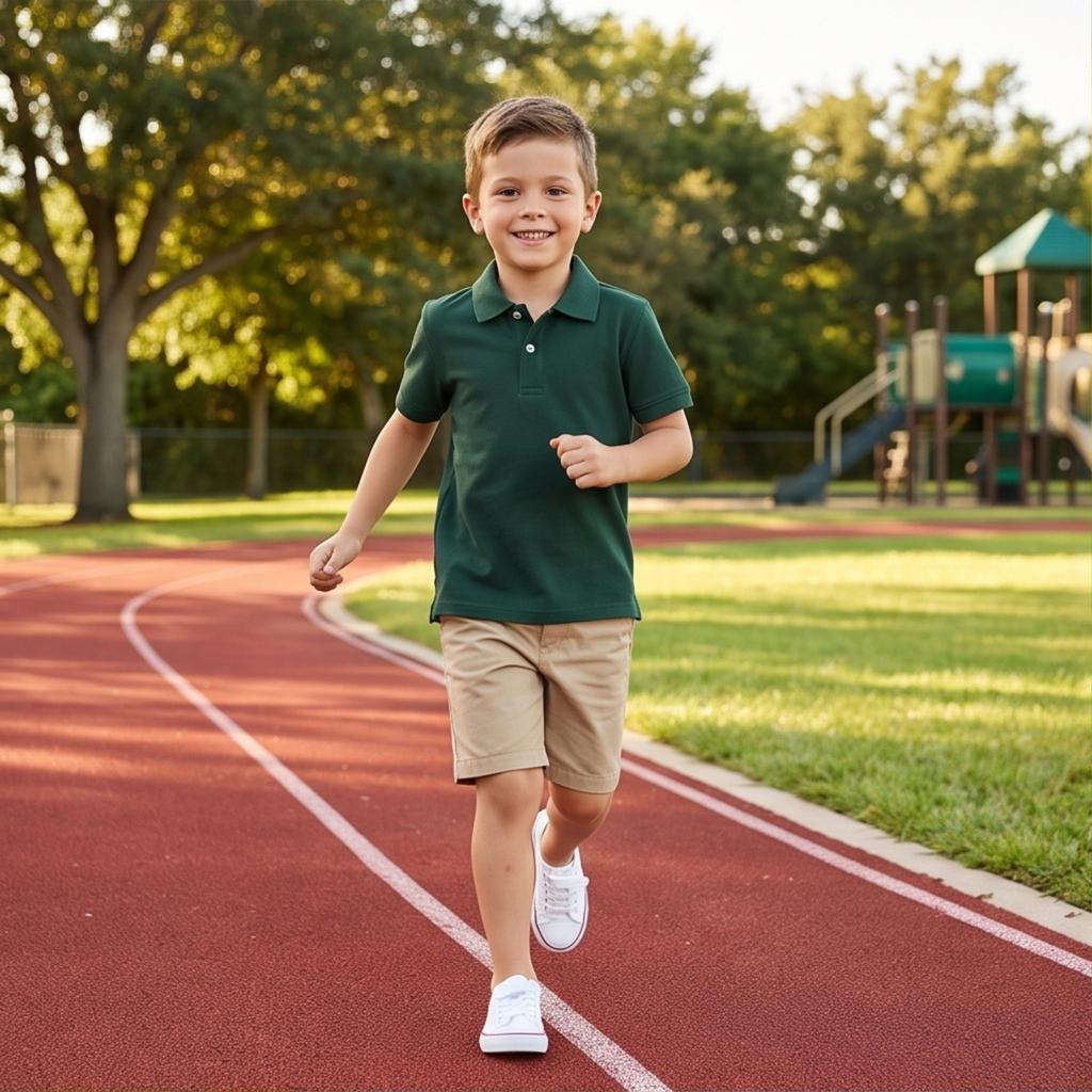 Kids Quick Dry Shirt with Collar for School Class Uniform and Everyday Wear
