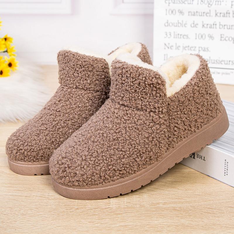 Winter New Thickened Mother Cotton Slippers Warm Cotton Shoes Women's Snow Boots Non-slip Fleece Home Fashion Cotton Shoes