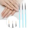 3pcs Delicate Nail Art Dotting Liner Brush Fine Detail Nail Art Brush  Nail Art Design