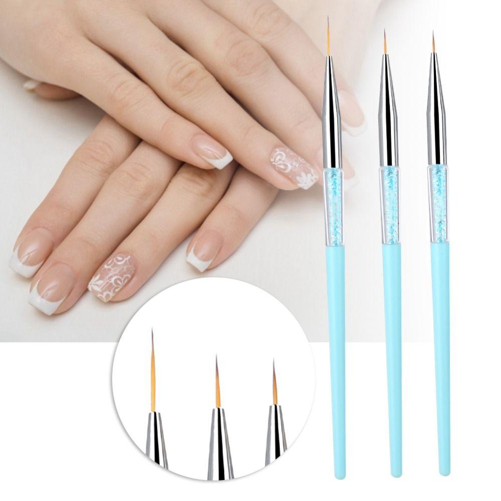 3pcs Delicate Nail Art Dotting Liner Brush Fine Detail Nail Art Brush Nail Art Design