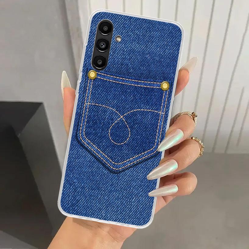 

Джинсовый Ковбойский Деним Печатный Чехол для Телефона для Samsung Galaxy A16 A26 A36 A56 A15 A25 A35 A55 A14 A24 A34 A54 A13 A23 A33 A53 A05S A0 Samsung A04