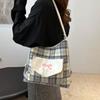 Trendy Summer 2024 Korean Style Plaid Tote Bag For Women With Chic Bow Detail
