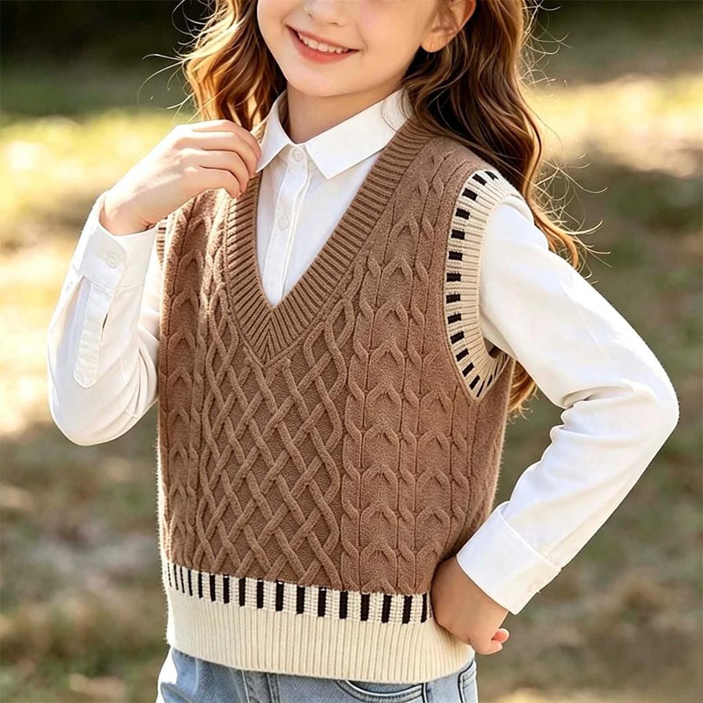Gilet Pullover a Maglia Senza Maniche per Bambini