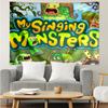 My Singing Monsters Wandteppich für Schlafzimmer Ästhetik Klassenzimmer Wandbehänge für Wohnzimmer Studentenwohnheim Büro, Ideales Kreatives Geschenk