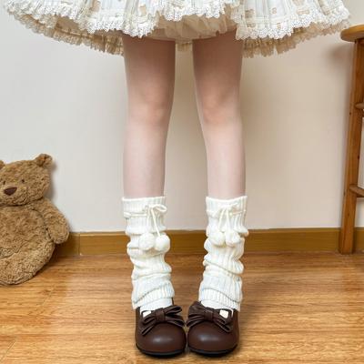 Sockmaid Calzettoni Autunno-Inverno Spessi e Caldi con Imbottitura e Dolci Pompon Coprigambe Autunno-Inverno Set di Calzettoni Imbottiti