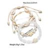 Bohemian Style Shell & Turtle Anklet Set for Women, 3-Piece Stackable Pearl Beaded Anklets