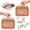 Wooden Money Box with Saving Money Goal Counter Reusable Home Use Coin Tray Storage Holder Children Savings Targets